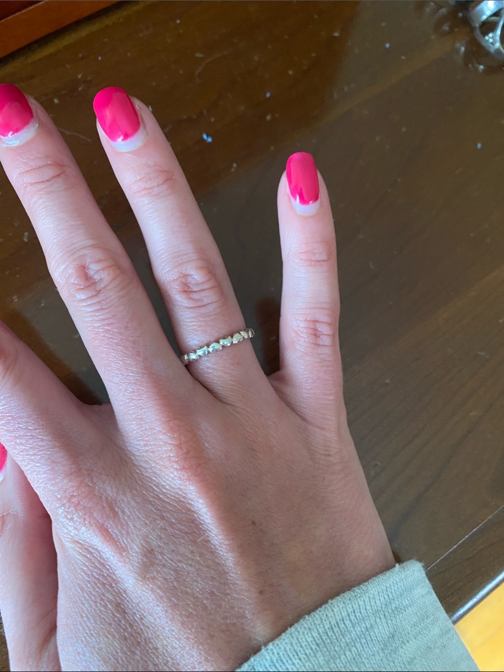 Delicate Silver Heart Ring- Sterling Silver
